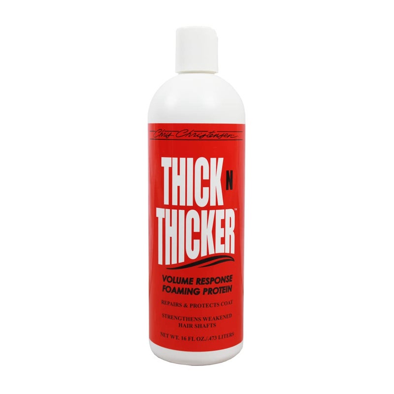 Chris Christensen Thick N Thicker Response Foaming Protein Dog Conditioner, Locks in Thickness & Adds 400x The Volume, Pro-Vitamin Formula, All Coat Types, Made in USA, 16 oz - Image 1